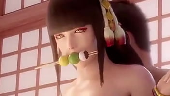 Gadis Oriental Berdiri Dengan Pose Menggoda
