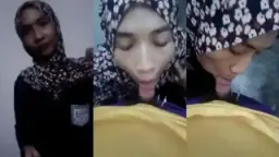Jilbab Cantik Ngemut Batang Pacar Sampe Lecet