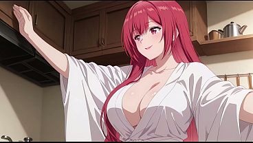 Anak Tiri Pulang Cepet, Ngeliat Istri Bapak Masak Pake Baju Tipis Seksi. Kureha Enomoto Cosplay Hentai (ai-generated)