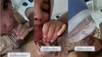 Tante Berjilbab Ngemut Batang Paksu Sampe Basah Kuyup.