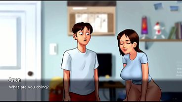 Ibu Tiri Melirik Ke Belakang…lalu Tersenyum Nakal | Cuplikan Wip Baru | Summertime Saga (18+).